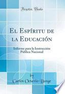libro El Espíritu De La Educación