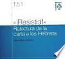 libro “¡resistid!” Relectura De La Carta A Los Hebreos