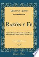 libro Razón Y Fe, Vol. 33