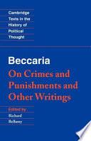 libro Beccaria:  On Crimes And Punishments  And Other Writings