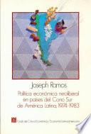 libro Política Económica Neoliberal En Países Del Cono Sur De América Latina, 1974 1983