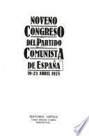 libro Noveno Congreso Del Partido Comunista De España