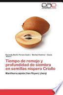 libro Tiempo De Remojo Y Profundidad De Siembra En Semillas Níspero Criollo