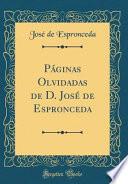 libro Páginas Olvidadas De D. José De Espronceda (classic Reprint)