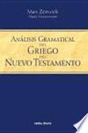 libro Análisis Gramatical Del Griego Del Nuevo Testamento